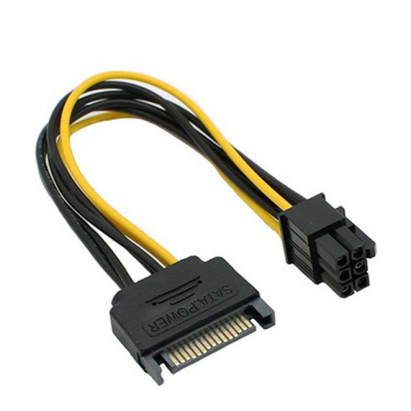 Кабель для відеокарт (штекер SATA 15pin — 6pin Card power) довжина 15 см Кабель для відеокарт (штекер SATA 15pin — 6pin Card power) довжина 15 см