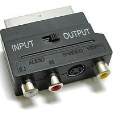 Перехідник штекер Скарт - 3 гнізда RCA + гніздо mini din4Р, з перемикачем