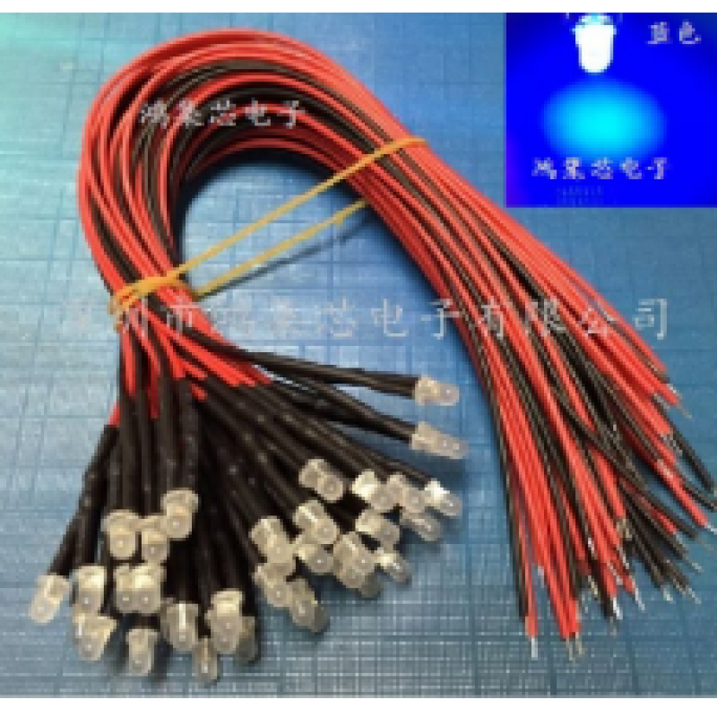 Світлодіод 12V з дротом під пайку, довжина 20см