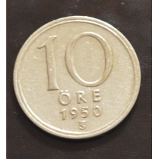 Швеція 10 ері 1950 рік (срібло)