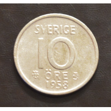 Швеція 10 ері 1958 рік (срібло)