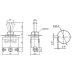 Тумблер KN(3)С-123 ON-OFF-ON (3 pin) 15А; 250VAC Daier