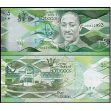 Barbados Барбадос - 5 Dollars 2013 Pick 74 UNC
