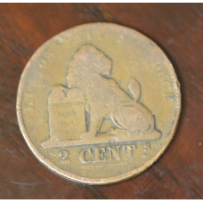Бельгія 2 сентима 1875 рік