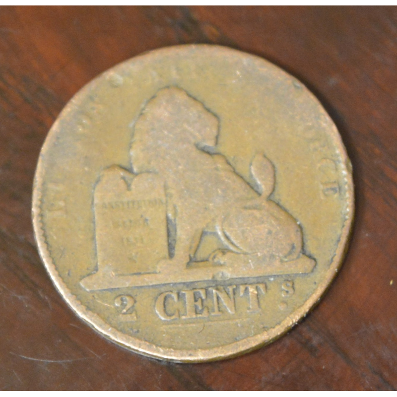 Бельгія 2 сентима 1875 рік