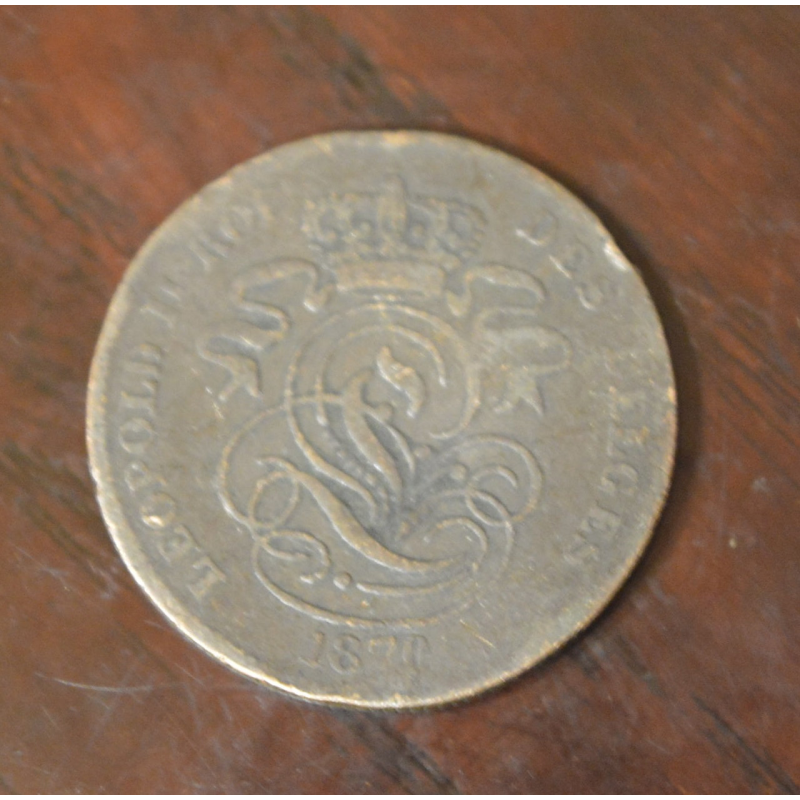 Бельгія 2 сентима 1870 рік Бельгія 2 сентима 1870 рік