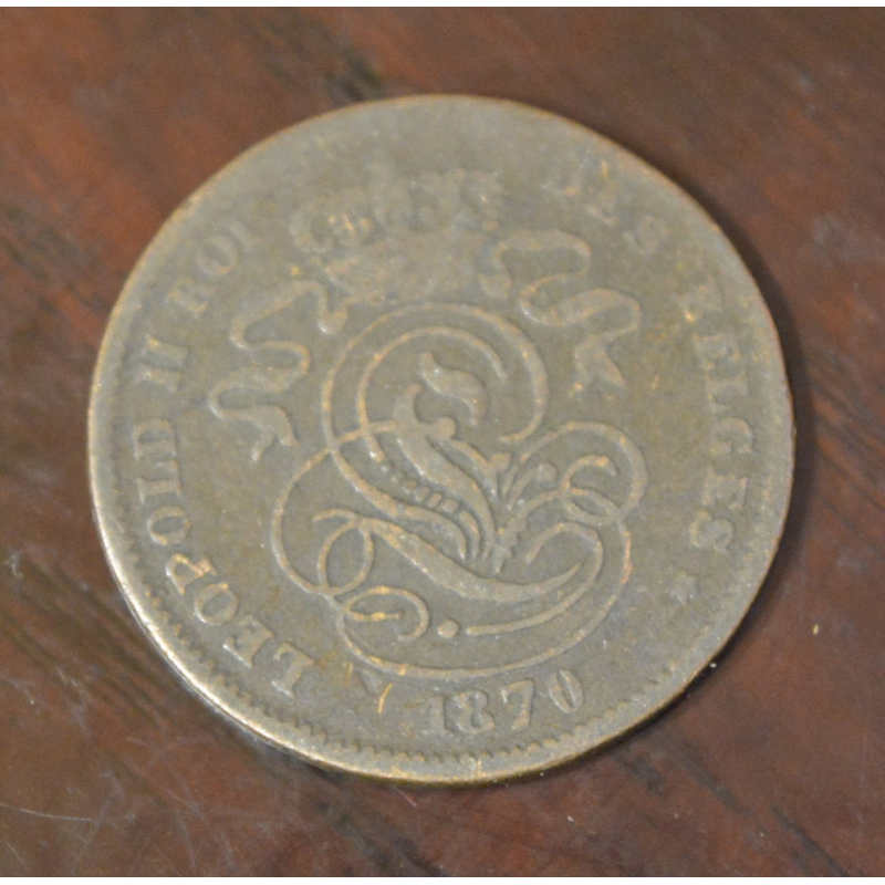 Бельгія 2 сентима 1870 рік Бельгія 2 сентима 1870 рік