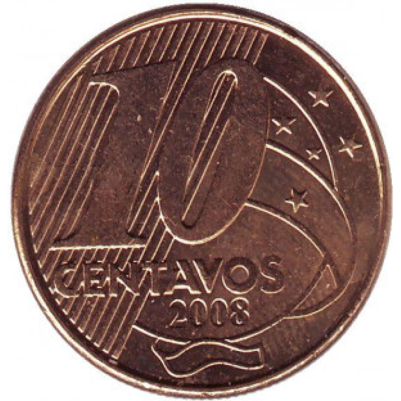 Педру I. Монета 10 сентаво. 2008,02,13 рік, Бразилія. (БС) Педру I. Монета 10 сентаво. 2008,02,13 рік, Бразилія. (БС)