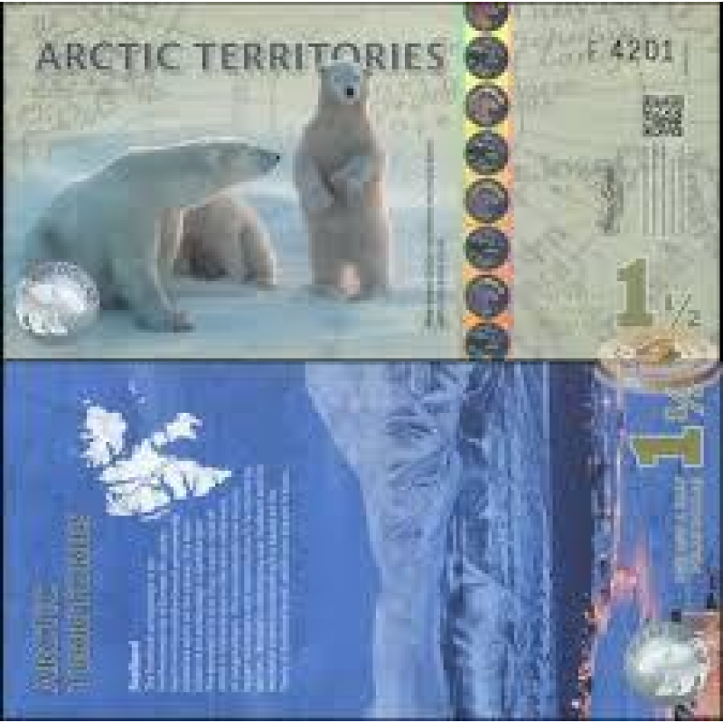 Арктика / Arctic territories 1,5 dollars 2014 UNC