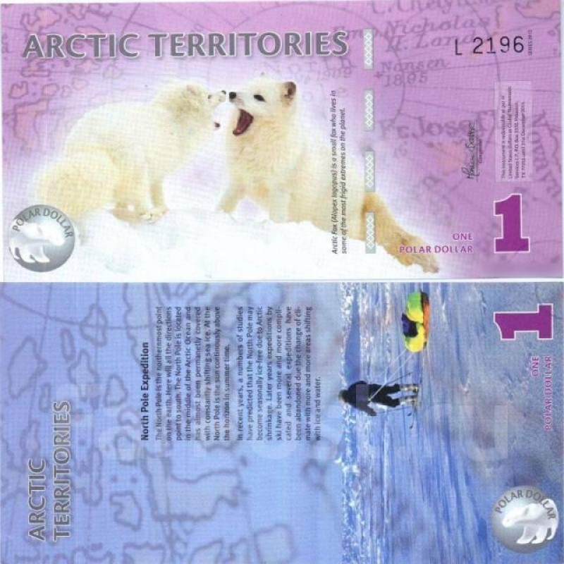 Арктика / Arctic territories 1 dollar 2012 UNC