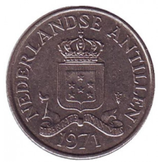 Монета 25 центів, 1970-85 рік, Нідерландські Антильські острови.