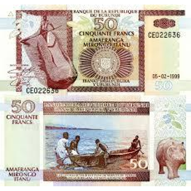 Бурунді/Burundi 50 Francs 1999 Pick 36 UNC Бурунді/Burundi 50 Francs 1999 Pick 36 UNC