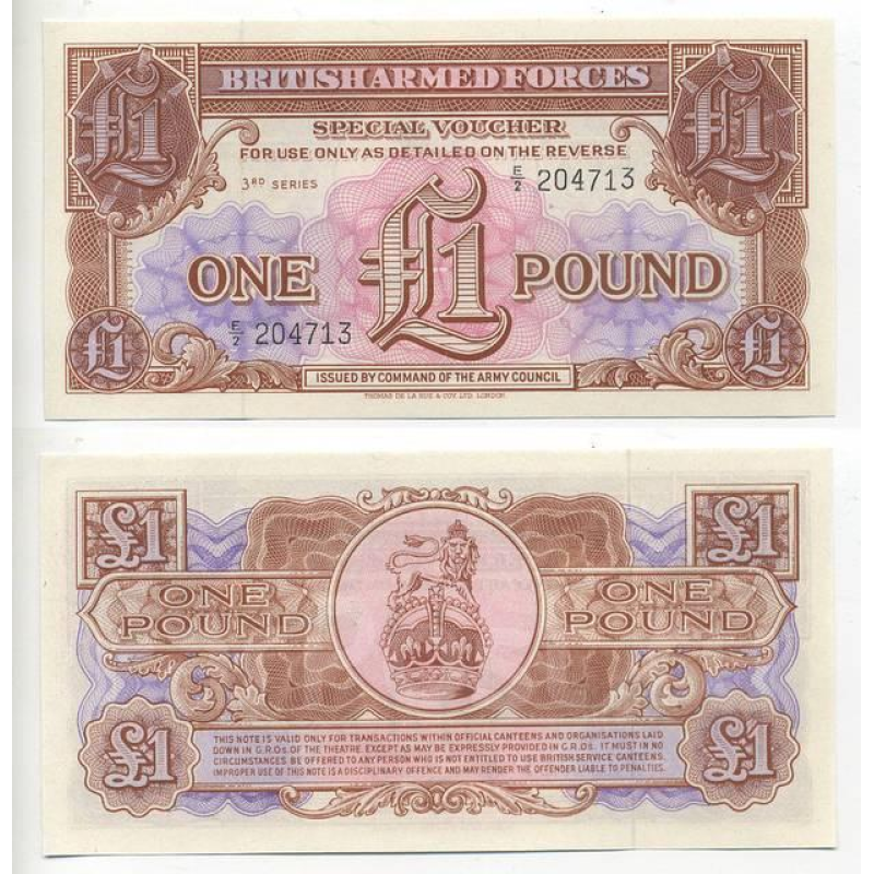 British Armed Forces Британська Армія - 1 Pound 3th series UNC British Armed Forces Британська Армія - 1 Pound 3th series UNC