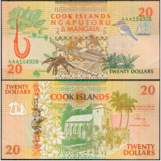 О-ви Кука / Cook Isl. 20 Dollars (1992) Pick 9 UNC