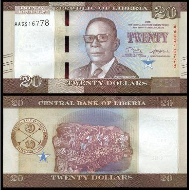 Liberia Ліберія - 20 Dollars 2016 UNC Liberia Ліберія - 20 Dollars 2016 UNC
