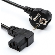 Кабель живлення Schuko кутовий PC-186A CEE7/17-C13, 1.2 M, 0.75 mm, евровілка під 90 градусів, OEM Q25/400