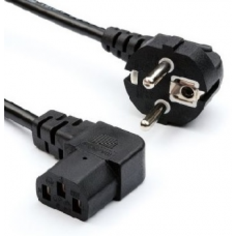 Кабель живлення Schuko кутовий PC-186A CEE7/17-C13, 1.2 M, 0.75 mm, евровілка під 90 градусів, OEM Q25/400 Кабель живлення Schuko кутовий PC-186A CEE7/17-C13, 1.2 M, 0.75 mm, евровілка під 90 градусів, OEM Q25/400