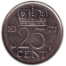 Монета 25 млн. 1971 рік, Нідерланди. Монета 25 млн. 1971 рік, Нідерланди.