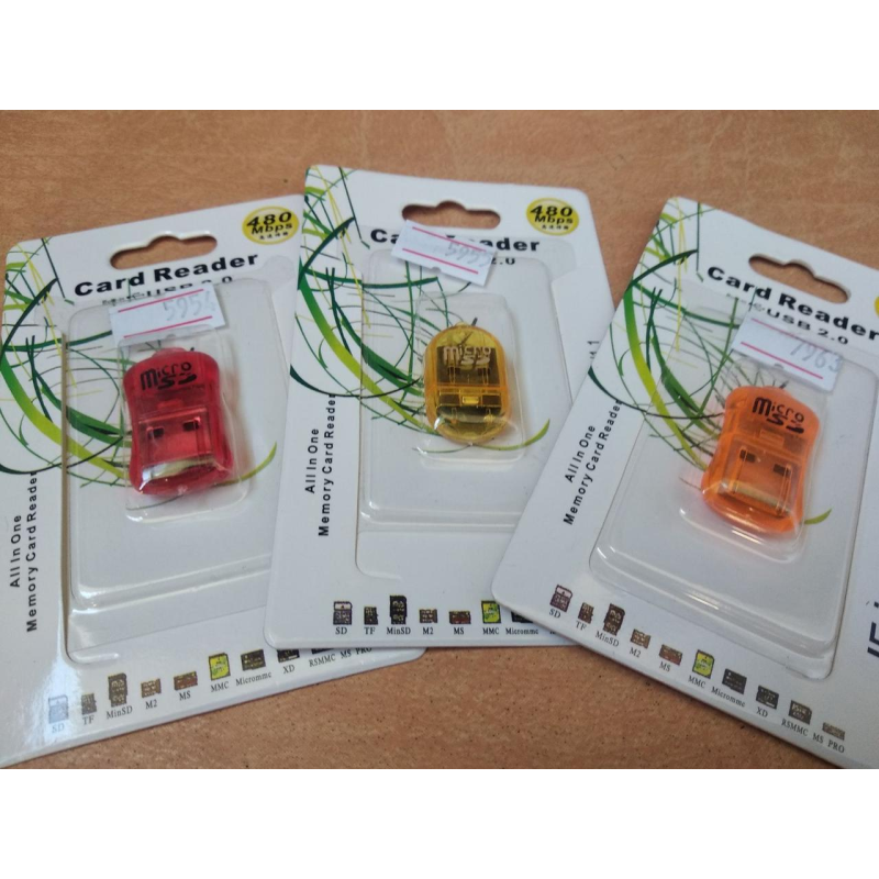 Кардрідер зовнішній USB 2.0, формат MicroSD, пластик Кардрідер зовнішній USB 2.0, формат MicroSD, пластик