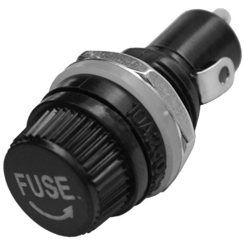 Тримач запобіжника (Fuse) 5х20мм, 10А, чорний (Тип2) Тримач запобіжника (Fuse) 5х20мм, 10А, чорний (Тип2)