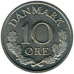 Монета 10 эре. 1960-1972 год, Дания. (В)