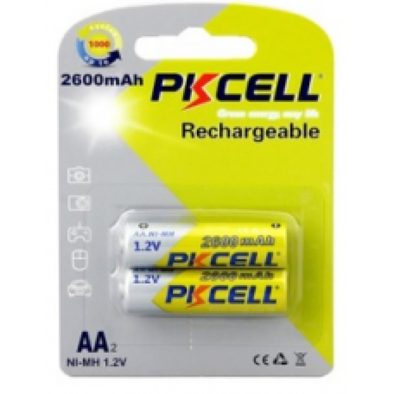 Акумулятор PKCELL 1.2 V AA 2600mAh NiMH Rechargeable Battery, 2 штуки на блістері ціна за блістер, Q12 Акумулятор PKCELL 1.2 V AA 2600mAh NiMH Rechargeable Battery, 2 штуки на блістері ціна за блістер, Q12
