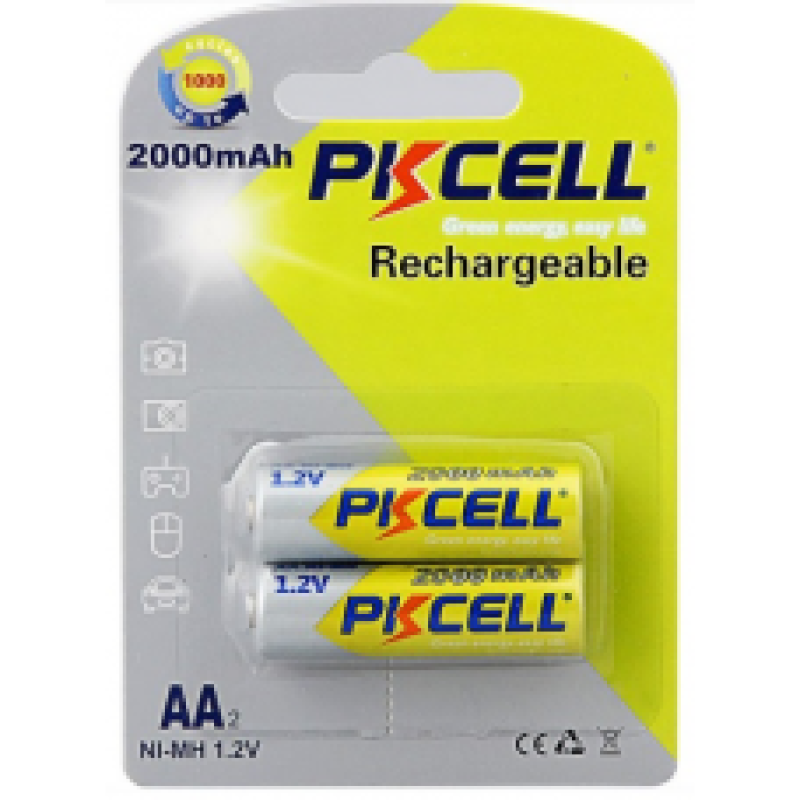 Аккумулятор PKCELL 1.2V AA 2000mAh NiMH Rechargeable Battery, 2 штуки в блистере цена за блистер Аккумулятор PKCELL 1.2V AA 2000mAh NiMH Rechargeable Battery, 2 штуки в блистере цена за блистер