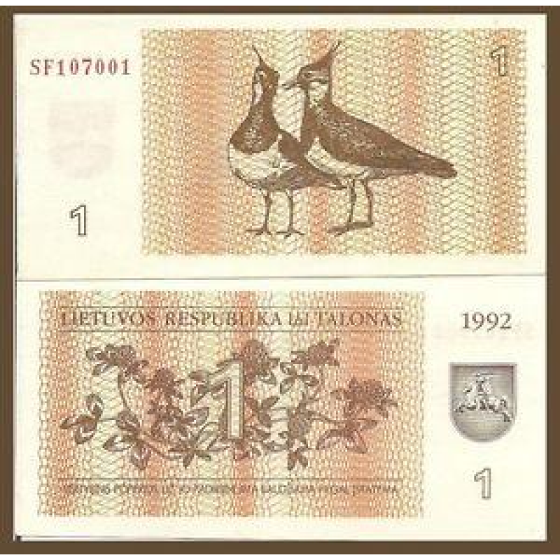Литва/Lithuania 1 Talonas 1992 Pick 39 UNC Литва/Lithuania 1 Talonas 1992 Pick 39 UNC