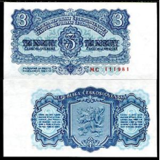 Чехословаччина/Czehoslovakia 3 Korun 1953 P79b UNC