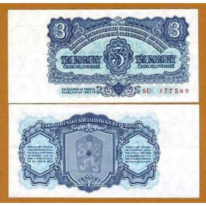 Чехословаччина/Czehoslovakia 3 Korun 1961 P81b UNC Чехословаччина/Czehoslovakia 3 Korun 1961 P81b UNC