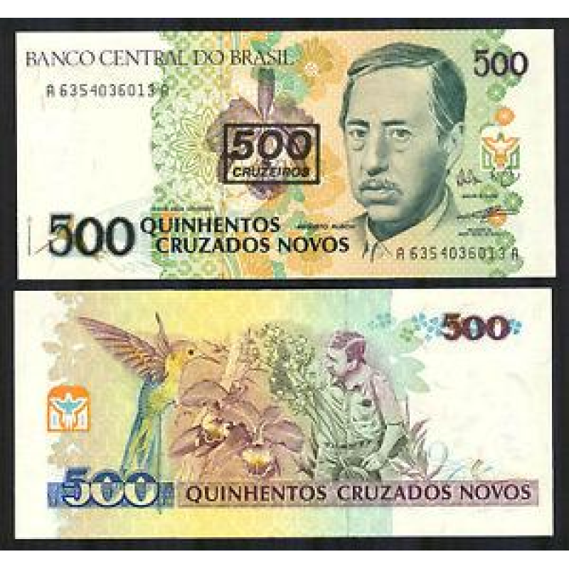 Бразилія/Brazil 500 Cruzeiros (1990) Pick 226b UNC