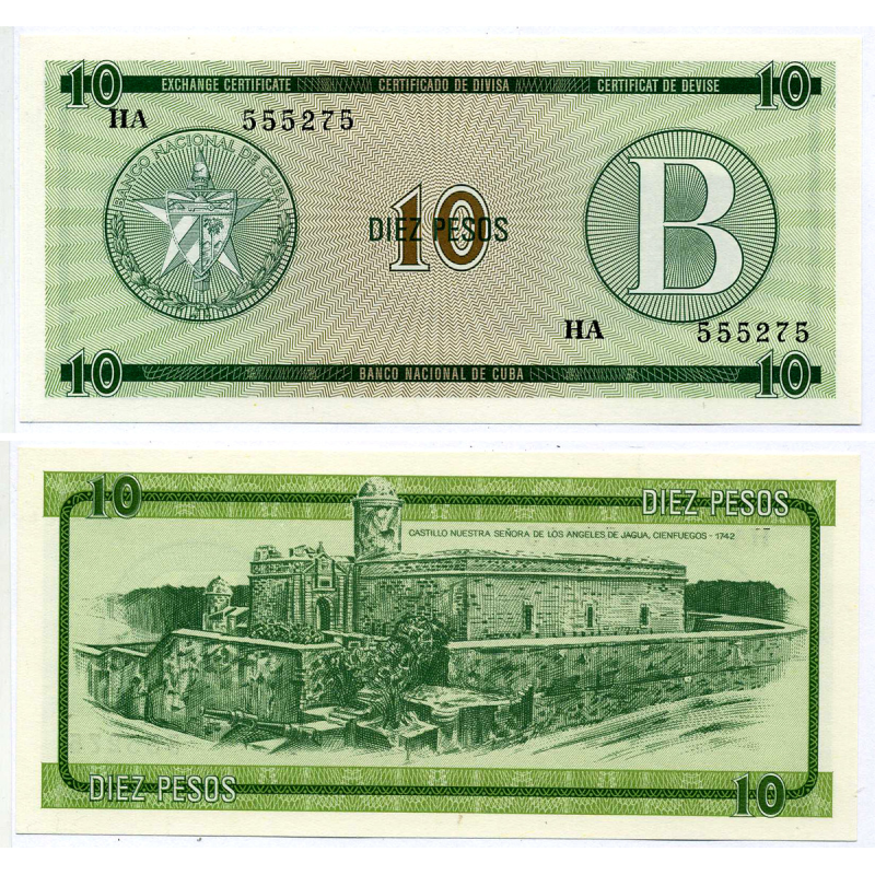 КУБА. 10 песо 1985р. /серія/ UNC КУБА. 10 песо 1985р. /серія/ UNC