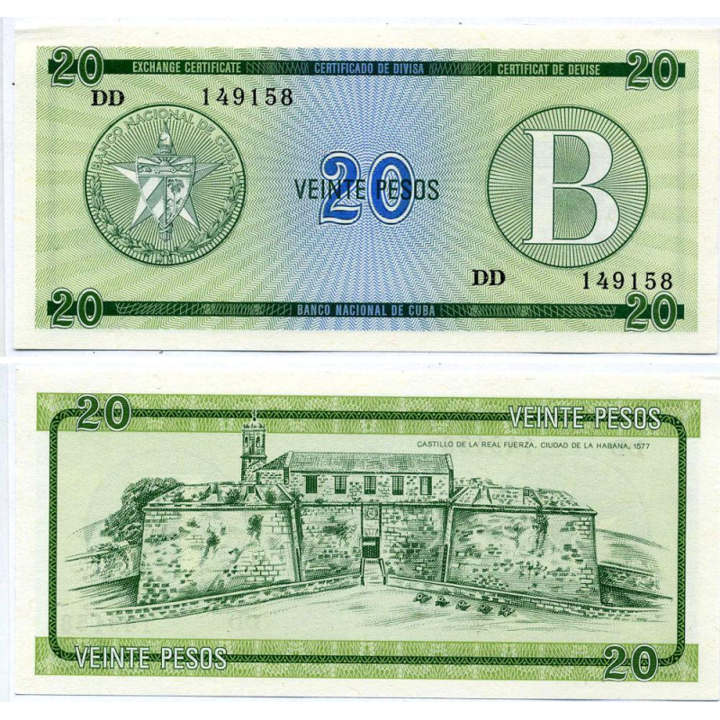 КУБА. 20 песо 1985р. /серія/ UNC КУБА. 20 песо 1985р. /серія/ UNC