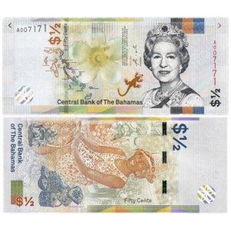 Багами / Bahamas 1/2 dollars 2001 Pick 68 UNC Багами / Bahamas 1/2 dollars 2001 Pick 68 UNC