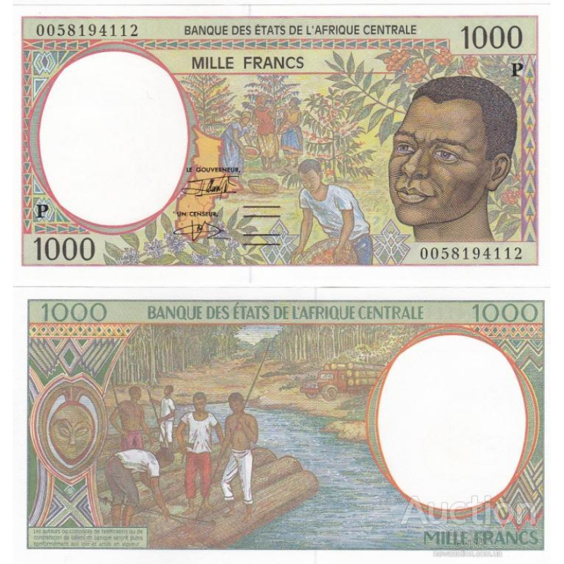 Central Africa CHAD Центр Африка ЧАД - 1000 Francs 2000 UNC letter P