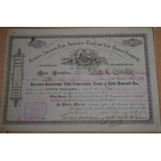 Акція. German American Title Insurange. США. 1886 рік №306 (1.12)