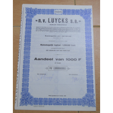 Акція.n.v. LUYCKS s.a. Бельгія. 1944 рік №000433 (1.38)