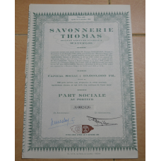 Акція. SAVONNERIE THOMAS. Бельгія. 1944 рік №002426 (1.40)