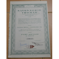 Акція. SAVONNERIE THOMAS. Бельгія. 1944 рік №002425 (1.41)