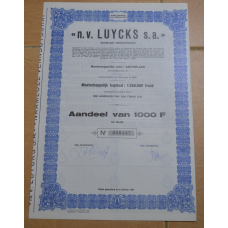 Акція.n.v. LUYCKS s.a. Бельгія. 1944 рік №000437 (1.54)
