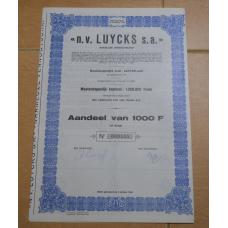 Акція.n.v. LUYCKS s.a. Бельгія. 1944 рік №000435 (1.55)