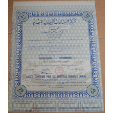 Акція.Societe Egyptienne pour les Industries Chimiques (KIMA). Єгипет. 1956 рік №(1.63)