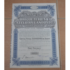 Акція. BRIQUETERIES ATELIERS LANDUYDT. Бельгія . 1944 рік №04868 (1.79)