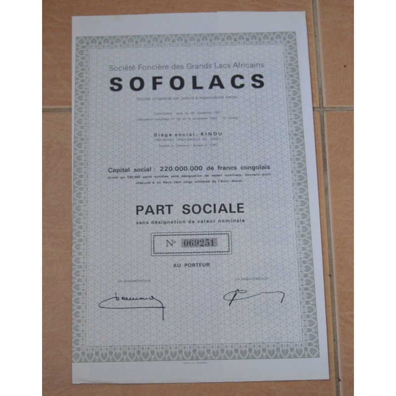 Акція. SOFOLACS. Бельгія . 1961 рік №04868 (1.79) Акція. SOFOLACS. Бельгія . 1961 рік №04868 (1.79)