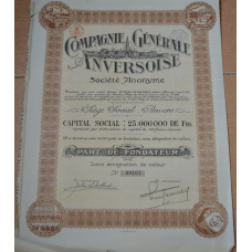Акция. Бельгия . 1920 год №00167 (1.95)