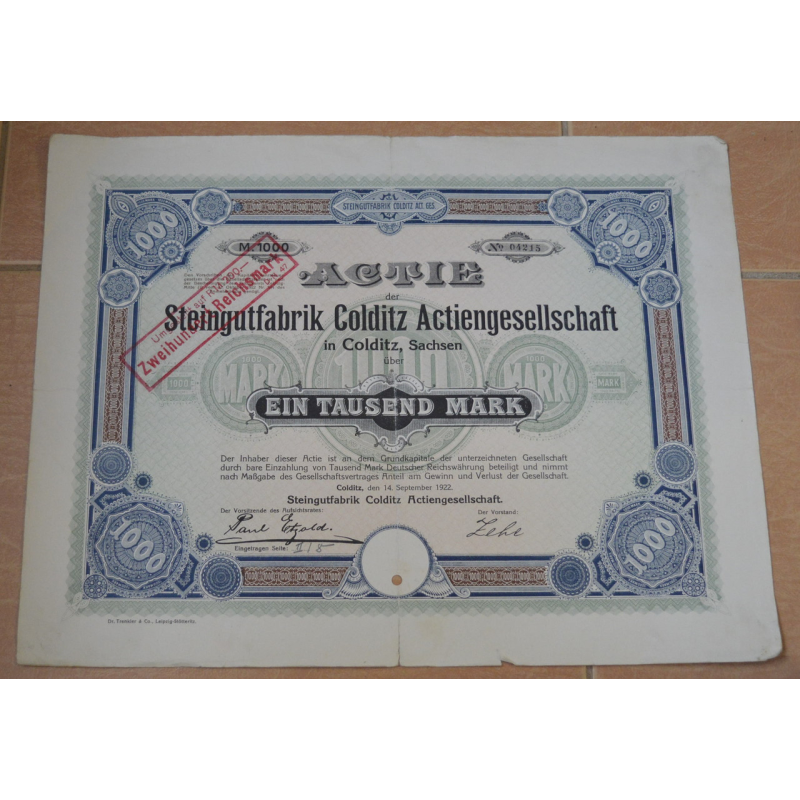Акція. Німеччина. 1922 рік №04215 (2.2)