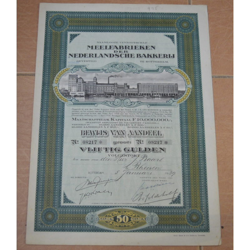 Акція. Нідерланди. 1939 рік №08217 (2.3)