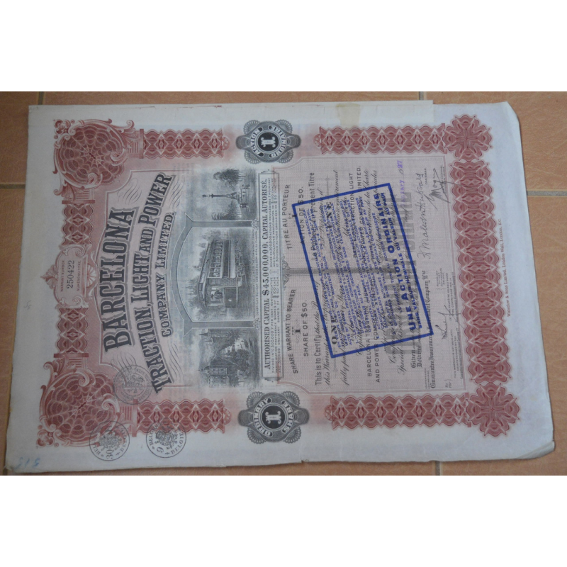 Акція. Франція. 1927 рік №250422 (2.5) Акція. Франція. 1927 рік №250422 (2.5)