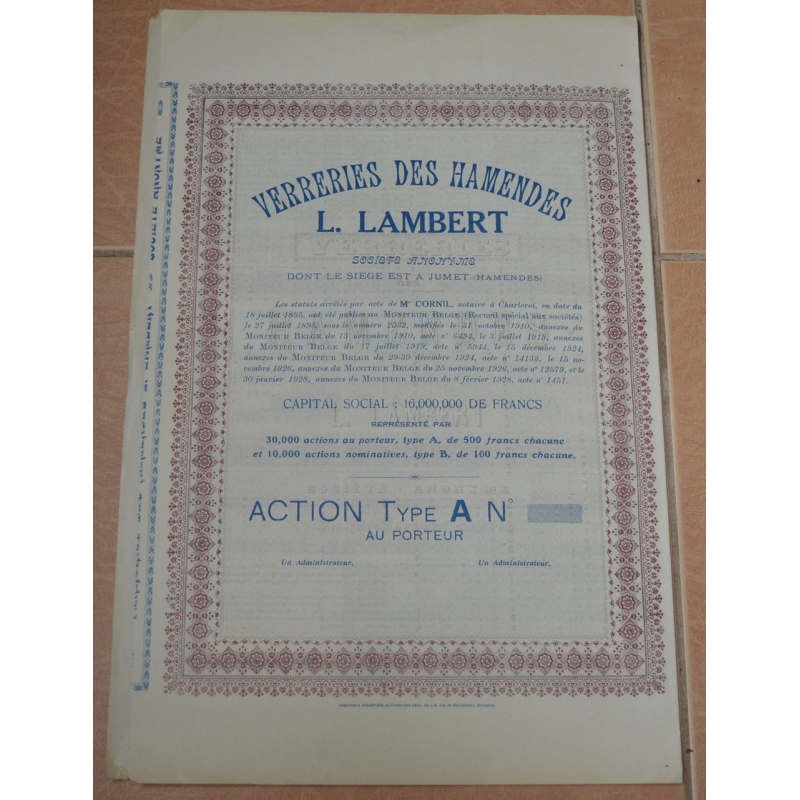 Акція. Бельгія. 1928год №1928 (2.20) Акція. Бельгія. 1928год №1928 (2.20)