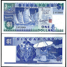Сінгапур / Singapore 1 Dollar (1987) Pick 18a UNC